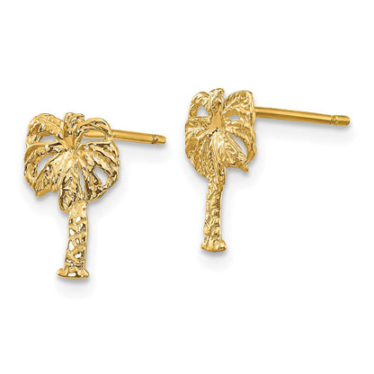 14K Gelbgold Palme Baum Ohrstecker