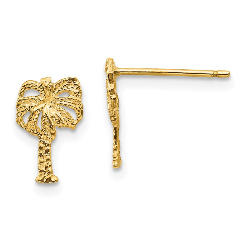 14K Gelbgold Palme Baum Ohrstecker