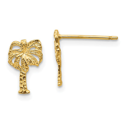 14K Gelbgold Palme Baum Ohrstecker