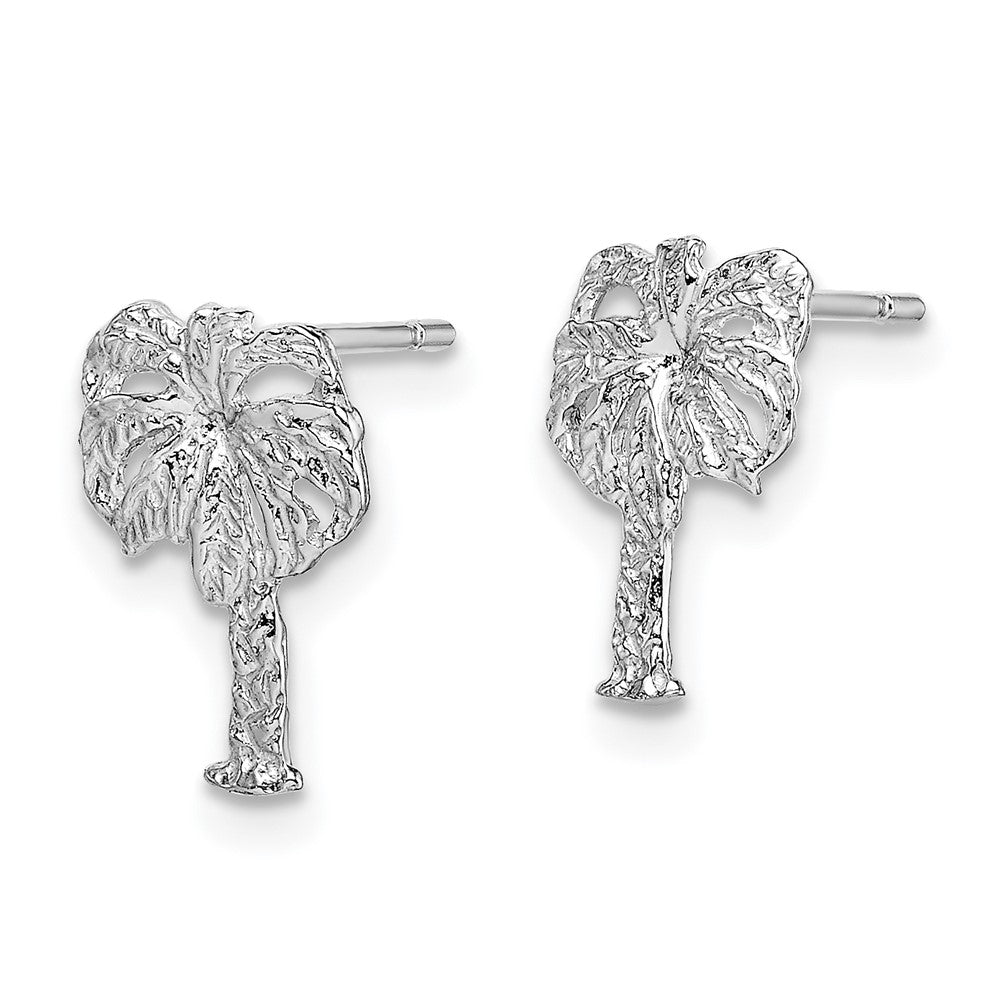 14K Weißgold Palme Baum Ohrstecker