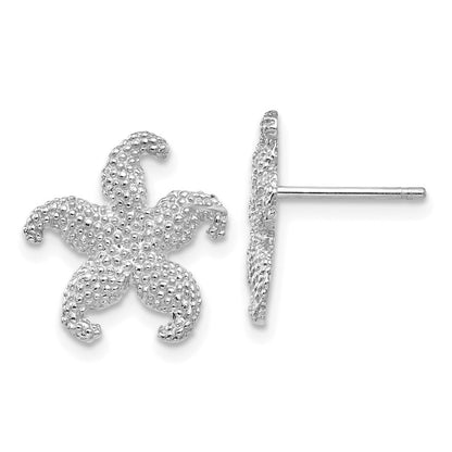 14K Weißgold Seestern Ohrstecker