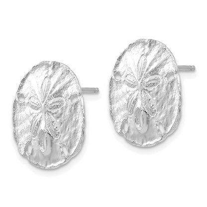 14K Weißgold Groß Sanddollar Ohrstecker