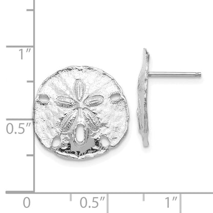 14K Weißgold Groß Sanddollar Ohrstecker