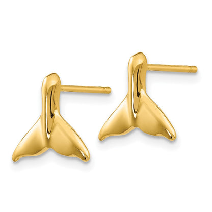 14K Gelbgold Wal Schwanz Ohrstecker
