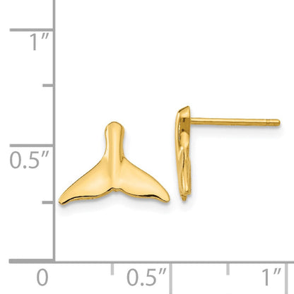 14K Gelbgold Wal Schwanz Ohrstecker