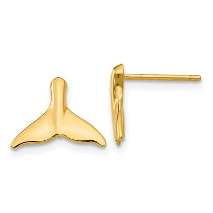 14K Gelbgold Wal Schwanz Ohrstecker