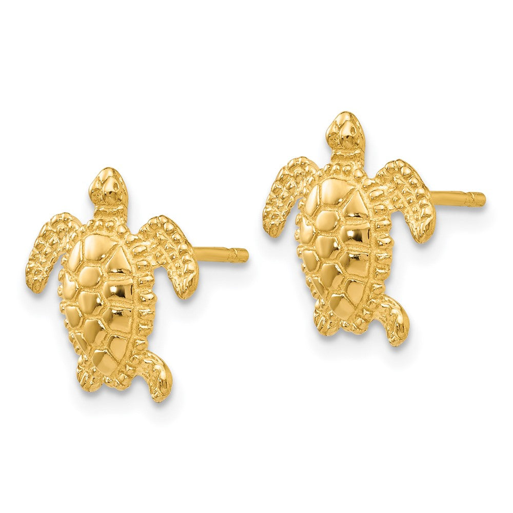 14K Gelbgold Meer Schildkröte Stecker Ohrring