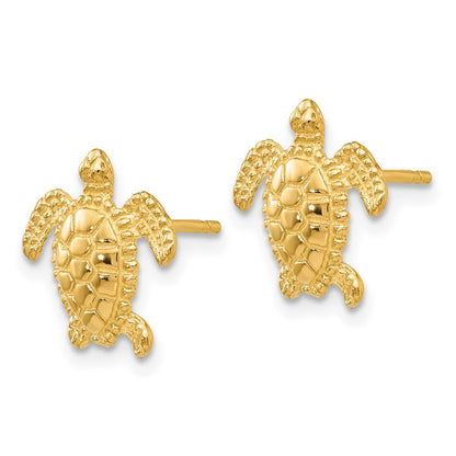 14K Gelbgold Meer Schildkröte Stecker Ohrring