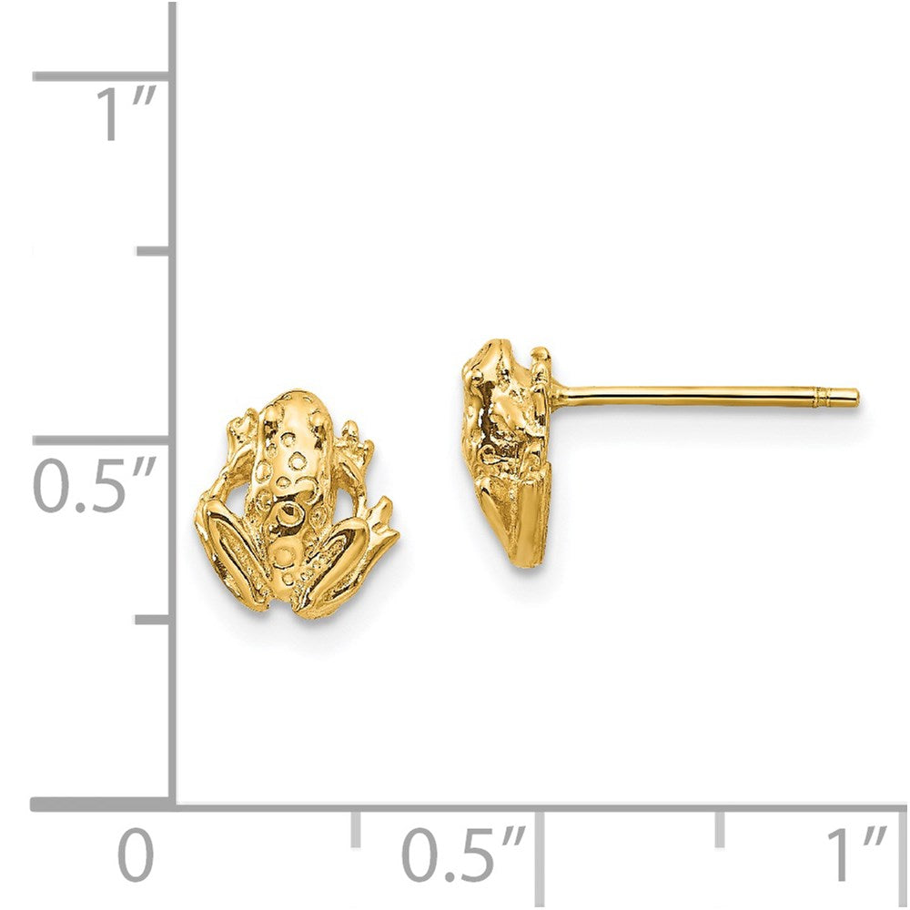 14K Gelbgold Mini Frosch Ohrstecker