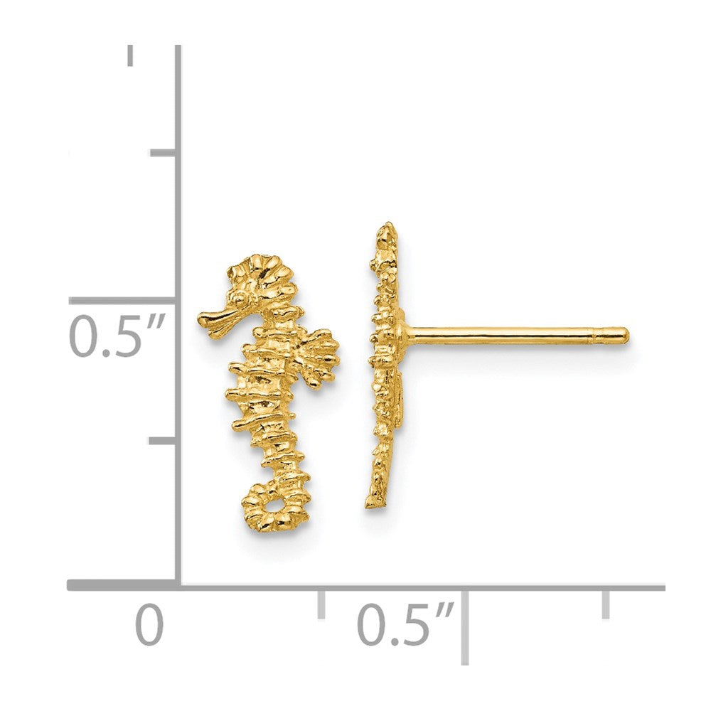 14K Gelbgold Mini Left und Right Seepferdchen Ohrstecker