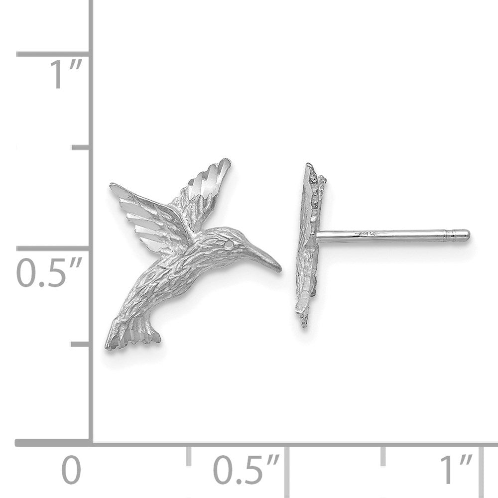 14K Weißgold Hummingbird Ohrringe