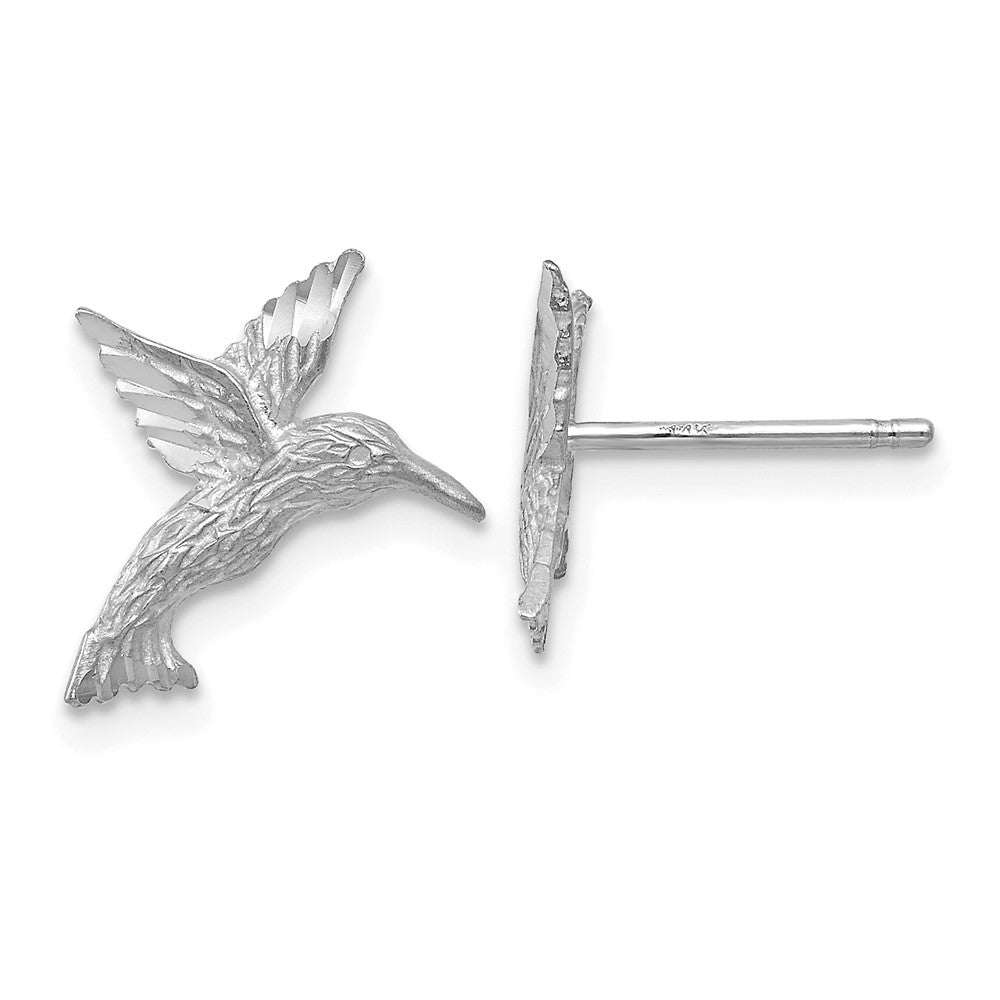 14K Weißgold Hummingbird Ohrringe