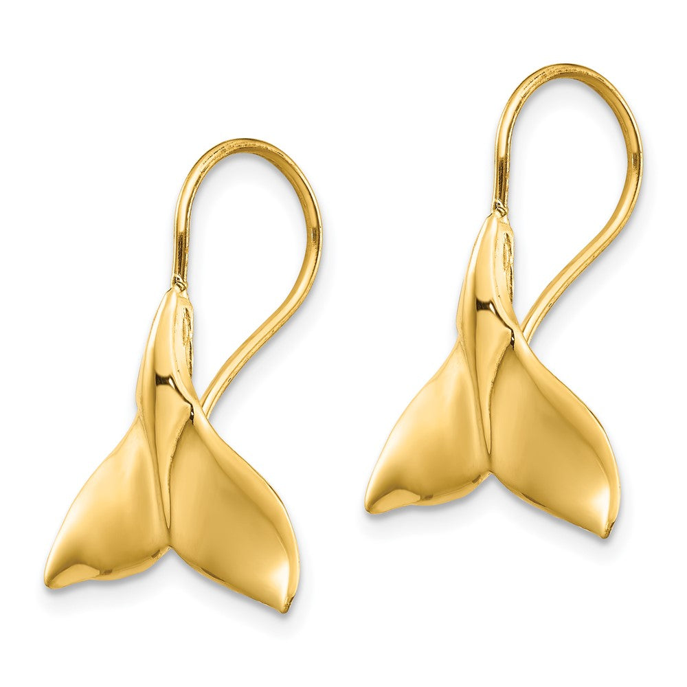 14K Gelbgold Wal Schwanz Draht Ohrringe