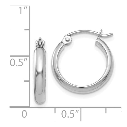14K Weißgold Poliert Creole Ohrring