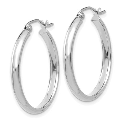 14K Weißgold Poliert Creole Ohrring