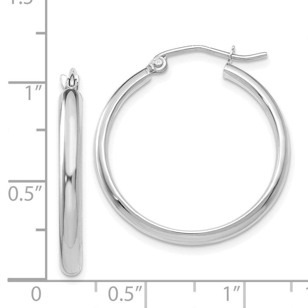 14K Weißgold Poliert Creole Ohrring