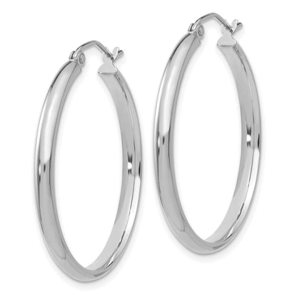 14K Weißgold Poliert Creole Ohrring
