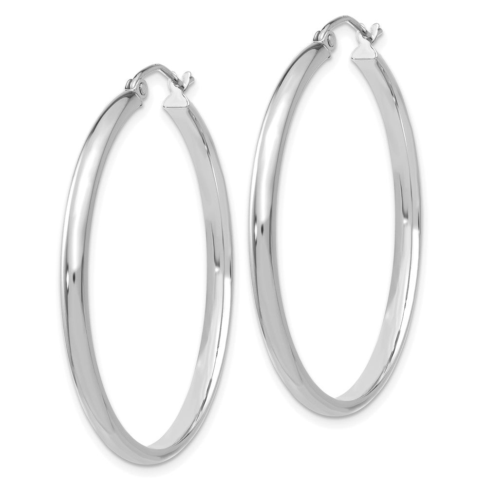 14K Weißgold Poliert Creole Ohrring