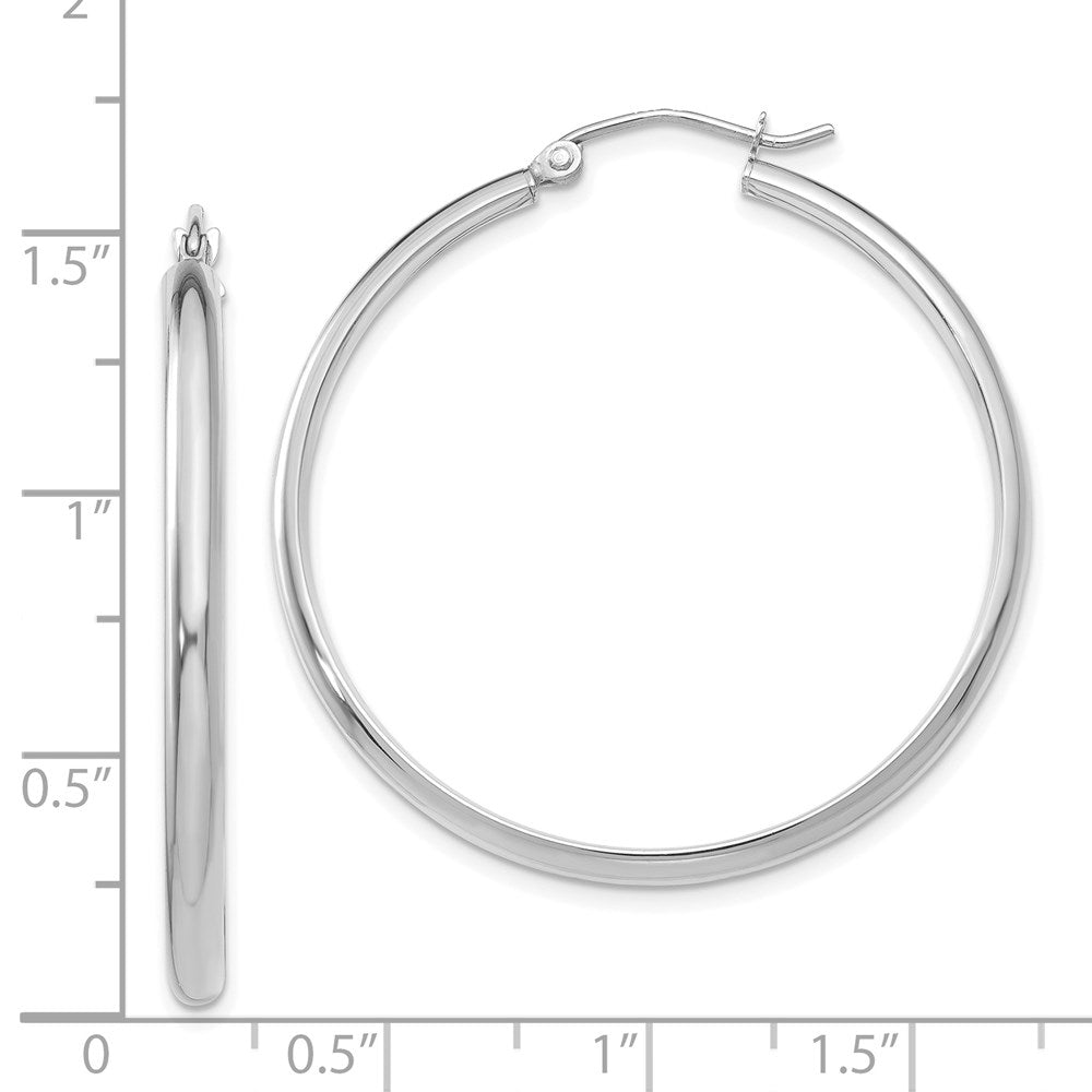 14K Weißgold Poliert Creole Ohrring