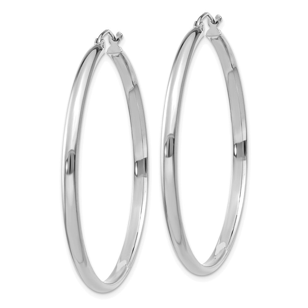 14K Weißgold Poliert Creole Ohrring