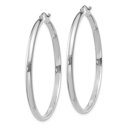 14K Weißgold Poliert Creole Ohrring