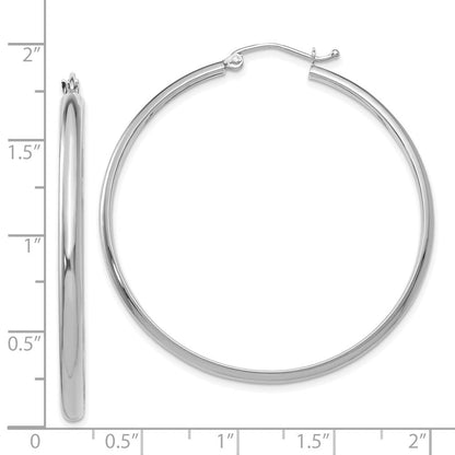 14K Weißgold Poliert Creole Ohrring