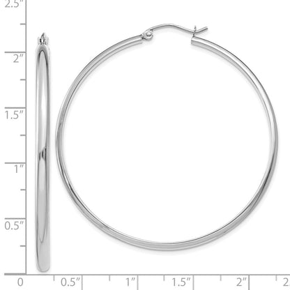 14K Weißgold Poliert Creole Ohrring