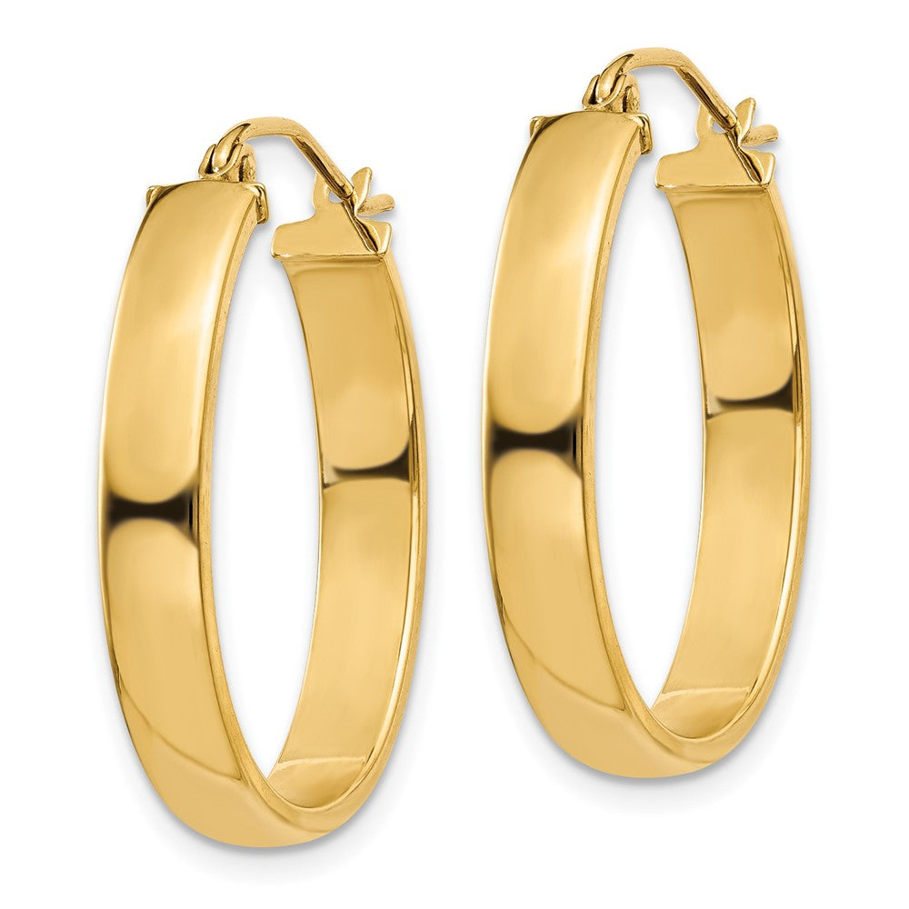 14K Gelbgold Leicht Oval Creolen