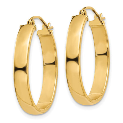 14K Gelbgold Leicht Oval Creolen