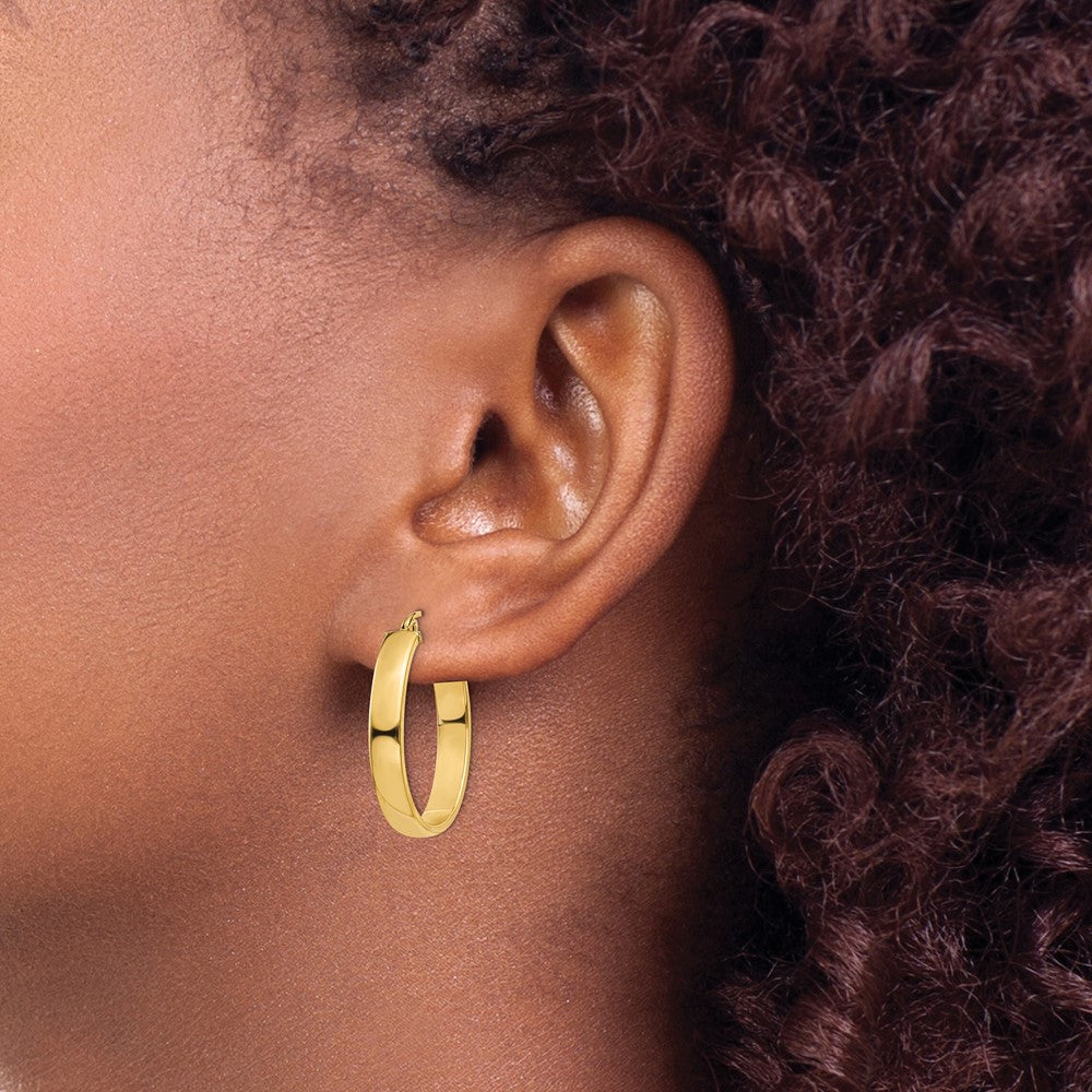 14K Gelbgold Leicht Oval Creolen