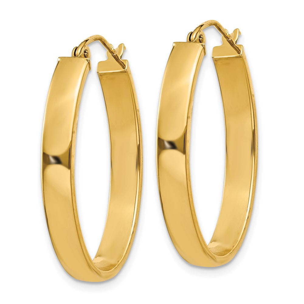 14K Gelbgold Leicht Oval Creolen