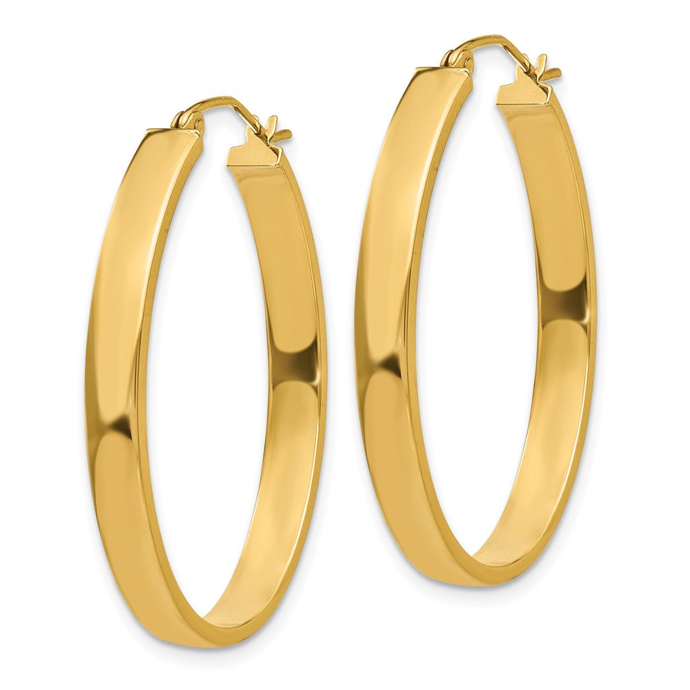 14K Gelbgold Leicht Oval Creolen