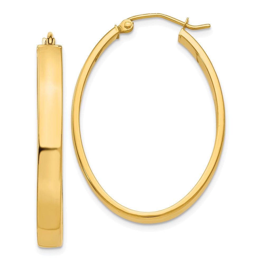 14K Gelbgold Leicht Oval Creolen