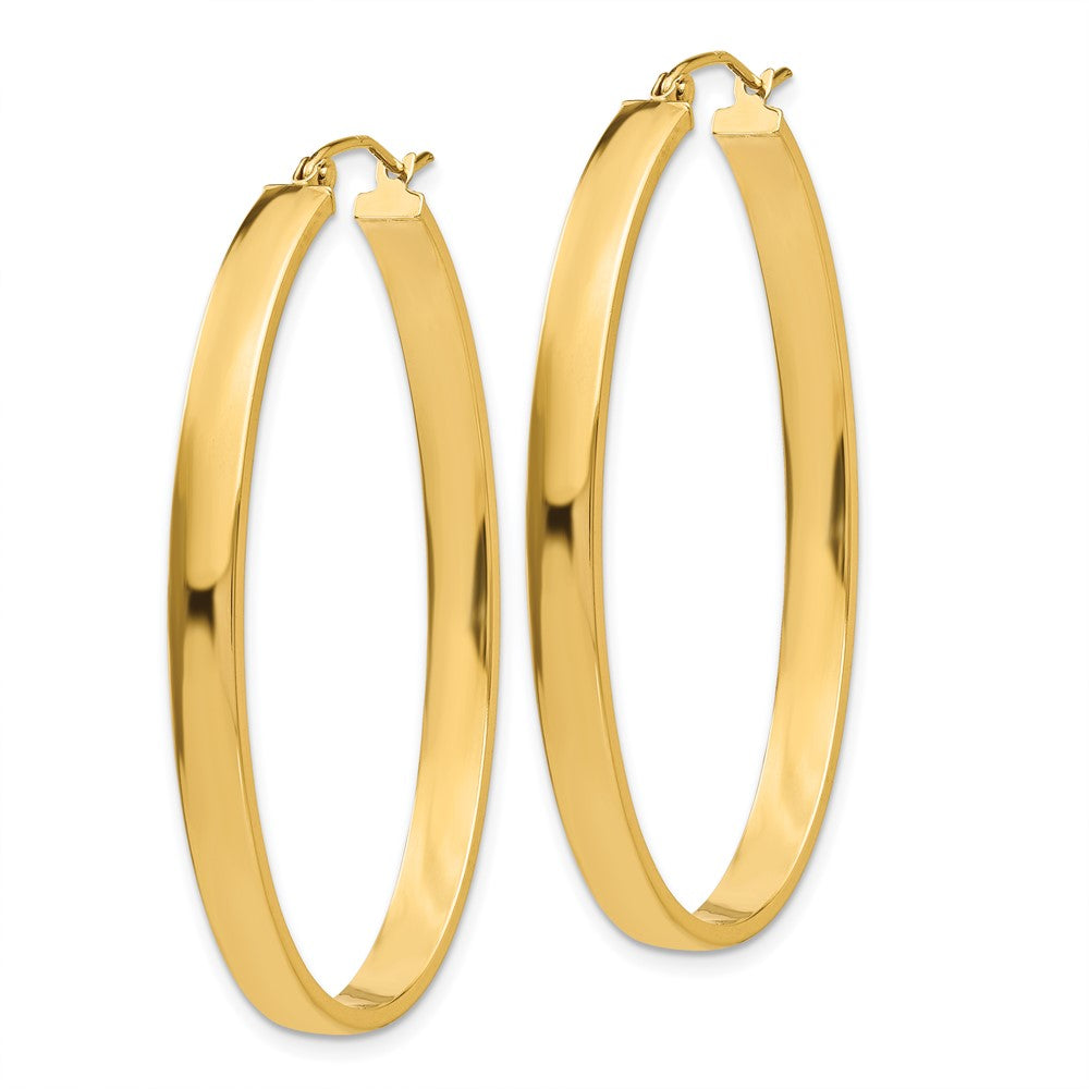 14K Gelbgold Leicht Oval Creolen