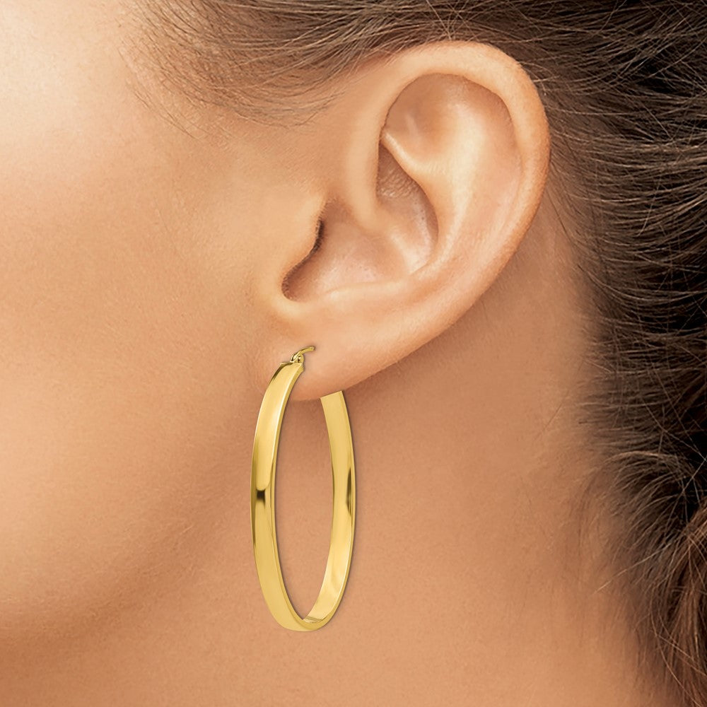 14K Gelbgold Leicht Oval Creolen