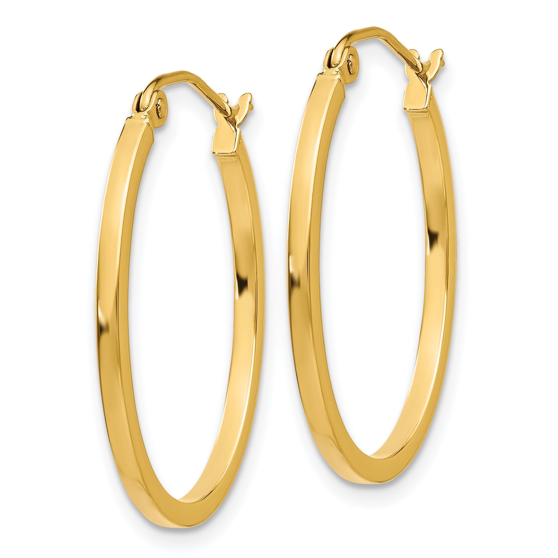 14K Gelbgold Leicht Fantasie Oval Creolen