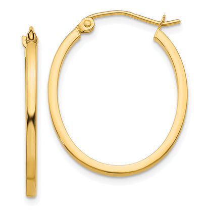 14K Gelbgold Leicht Fantasie Oval Creolen