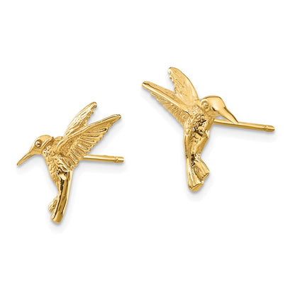14K Gelbgold Kolibri-Ohrstecker