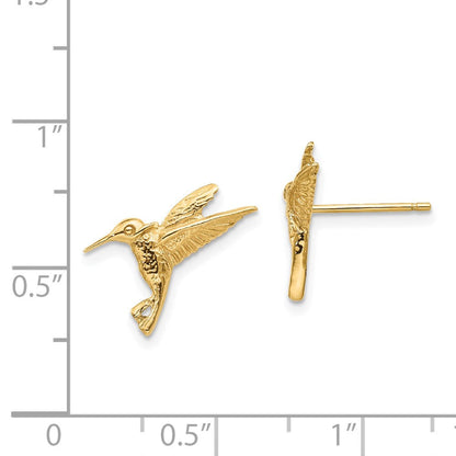 14K Gelbgold Kolibri-Ohrstecker