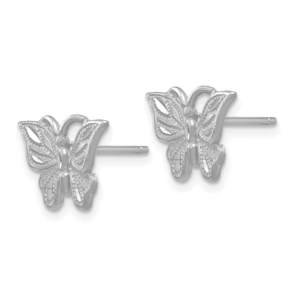 14K Gelbgold Weißgold Diamantiert Schmetterling Ohrringe