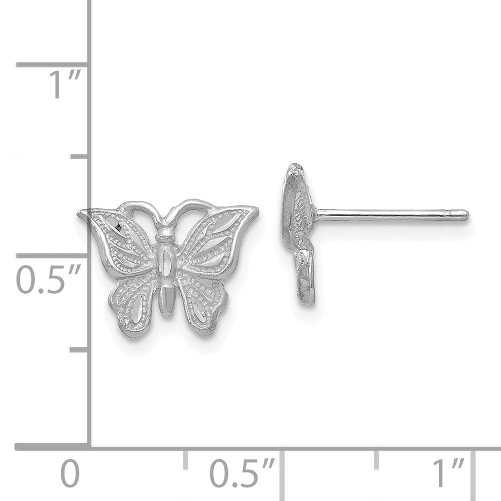 14K Gelbgold Weißgold Diamantiert Schmetterling Ohrringe