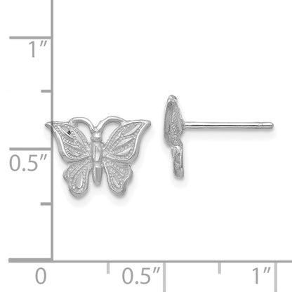14K Gelbgold Weißgold Diamantiert Schmetterling Ohrringe