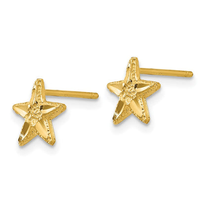 14K Gelbgold Diamantiert Seestern Ohrringe