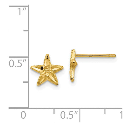 14K Gelbgold Diamantiert Seestern Ohrringe