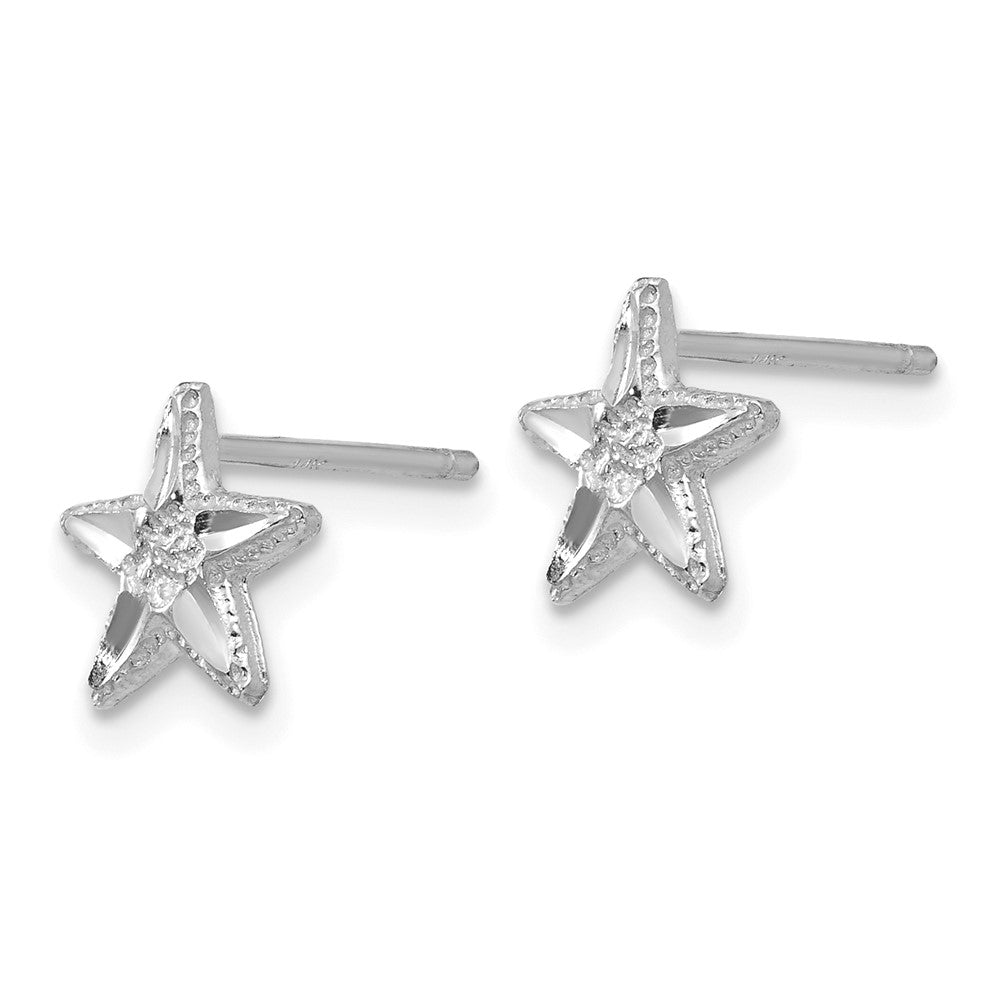 14K Weißgold Diamantiert Seestern Ohrringe