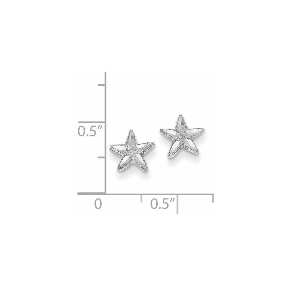 14K Weißgold Diamantiert Seestern Ohrringe