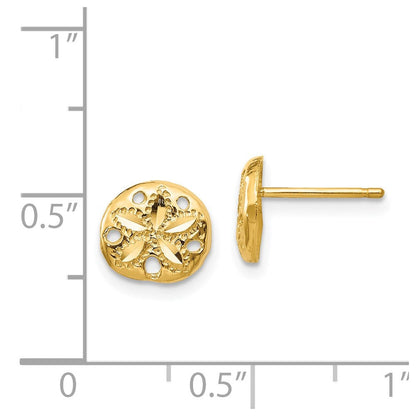14K Gelbgold Diamantiert Sand Dollar Ohrringe