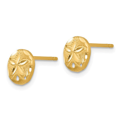 14K Gelbgold Diamantiert Sand Dollar Ohrringe