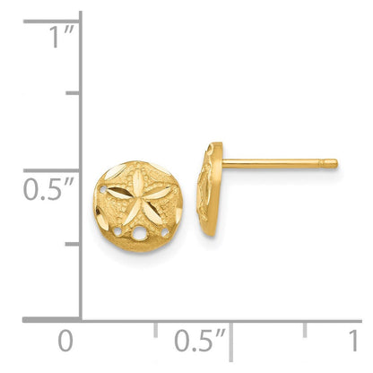 14K Gelbgold Diamantiert Sand Dollar Ohrringe