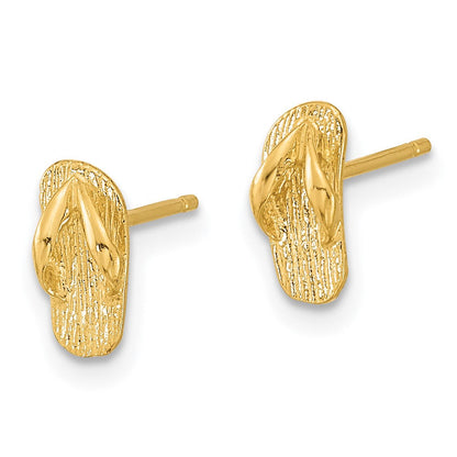 14K Gelbgold Poliert Flip Flop Ohrstecker
